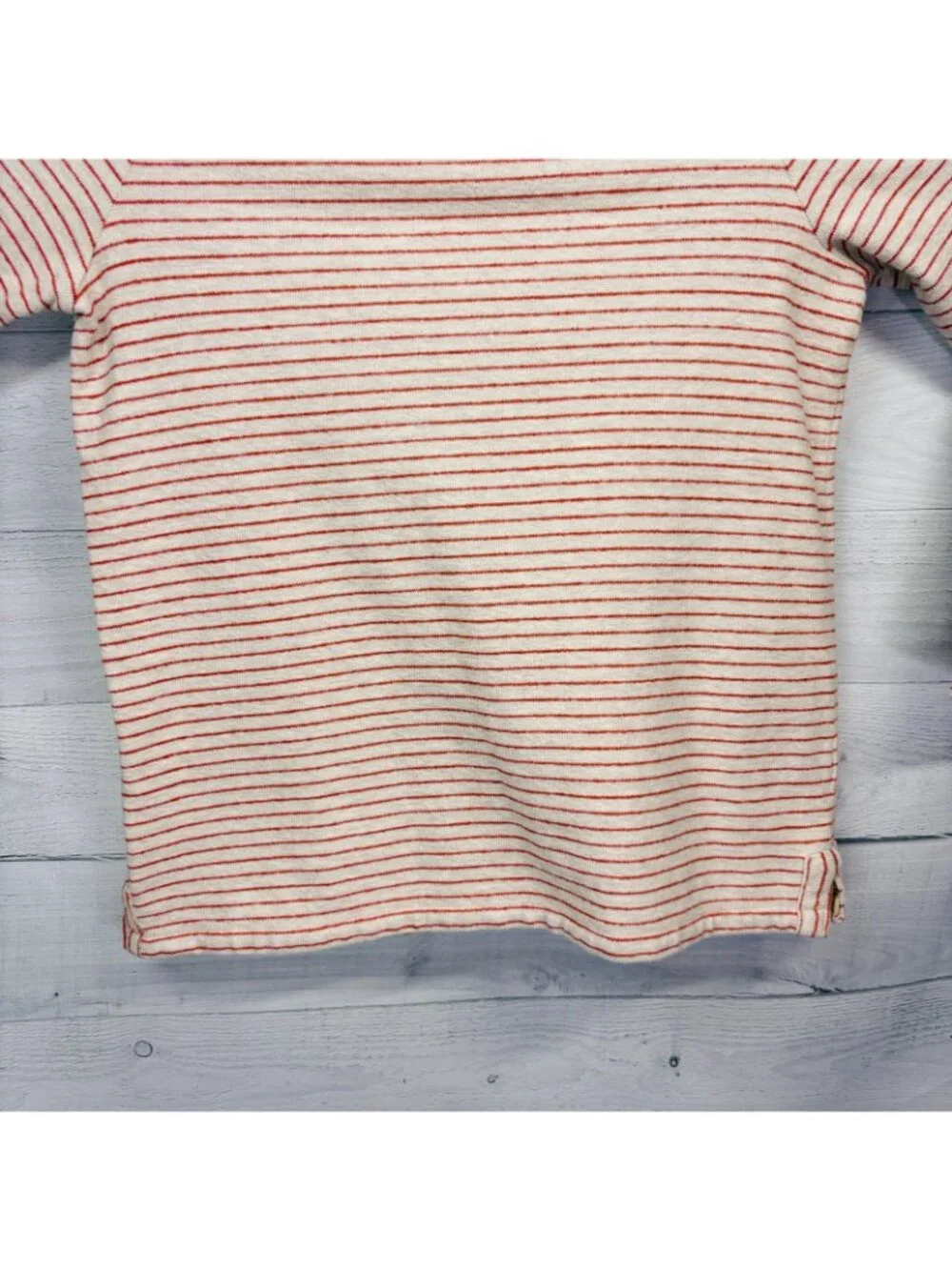 J. Jill French Terry Stripe Pullover Top Oatmeal Ginger 100% Cotton Size L - Picture 6 of 15